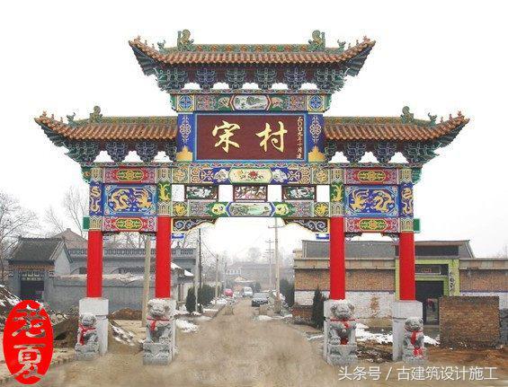 仿古農村文化墻圖片_農村仿古建筑_農村中式仿古別墅